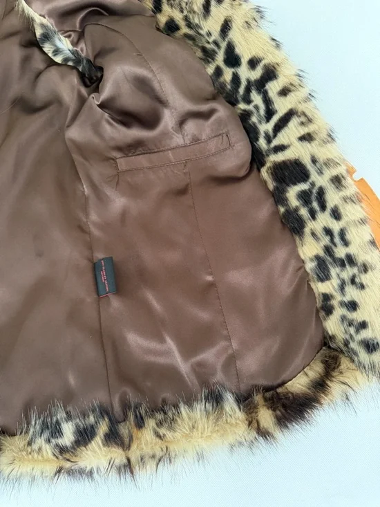 Adrienne Landau Luxe Leopard Faux Fur Coat XS | Statement Editorial Piece - Picture 13 of 13